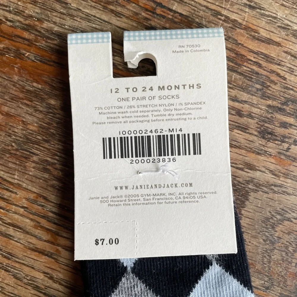 Janie and Jack socks, size 12-24 months